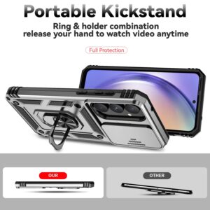 Forcell Samsung Galaxy A55 5G / A35 5G Sliding Camshield Holder Θήκη Σκληρή - Silver