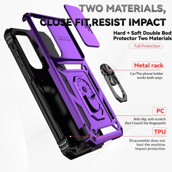 Forcell Samsung Galaxy A55 5G / A35 5G Sliding Camshield Holder Θήκη Σκληρή - Purple