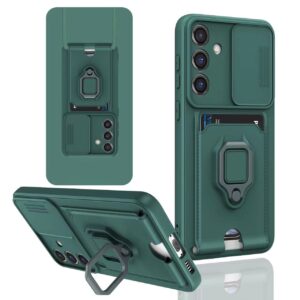 Forcell Samsung Galaxy A54 5G Sliding Camshield Holder Θήκη Σιλικόνης - Green