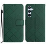 Tel1 Samsung Galaxy A54 5G Rhombic Grid Texture Θήκη Βιβλίο - Green