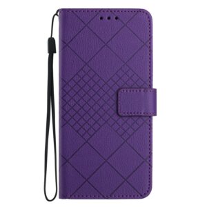 Tel1 Samsung Galaxy A54 5G Rhombic Grid Texture Θήκη Βιβλίο - Purple