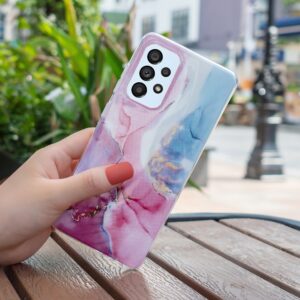 Forcell Samsung Galaxy A53 5G Marble Pattern Θήκη Σκληρή - Pink Blue