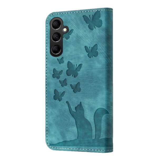 Tel1 Samsung Galaxy A54 5G Butterfly Cat Embossed Θήκη Βιβλίο - Blue
