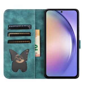 Tel1 Samsung Galaxy A54 5G Butterfly Cat Embossed Θήκη Βιβλίο - Blue