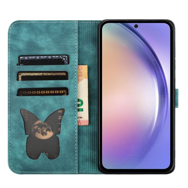 Tel1 Samsung Galaxy A54 5G Butterfly Cat Embossed Θήκη Βιβλίο - Blue