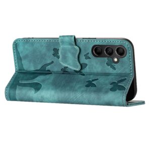 Tel1 Samsung Galaxy A54 5G Butterfly Cat Embossed Θήκη Βιβλίο - Blue