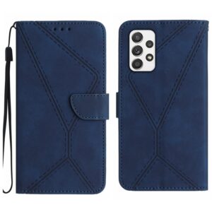Tel1 Samsung Galaxy A52 4G / A52 5G / A52s Stitching Embossed Θήκη Βιβλίο - Blue
