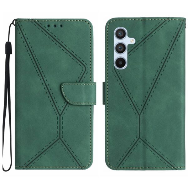Tel1 Samsung Galaxy A54 5G Stitching Embossed Θήκη Βιβλίο - Green