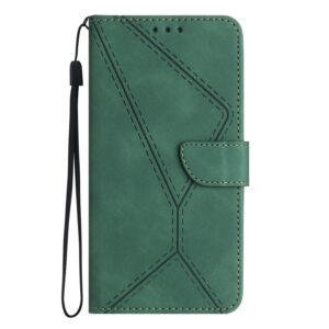 Tel1 Samsung Galaxy A54 5G Stitching Embossed Θήκη Βιβλίο - Green