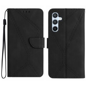 Tel1 Samsung Galaxy A54 5G Stitching Embossed Θήκη Βιβλίο - Black