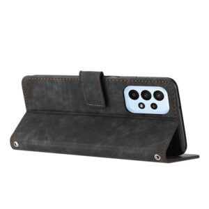 Tel1 Samsung Galaxy A53 5G Skin Feel Stripe Pattern Θήκη Βιβλίο - Black