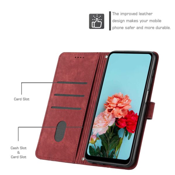 Tel1 Samsung Galaxy A53 5G Skin Feel Stripe Pattern Θήκη Βιβλίο - Red