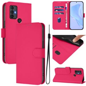 Tel1 TCL 306 / 305 / 30 SE / 30 E Skin Feel Solid Color Θήκη Βιβλίο - Rose Red