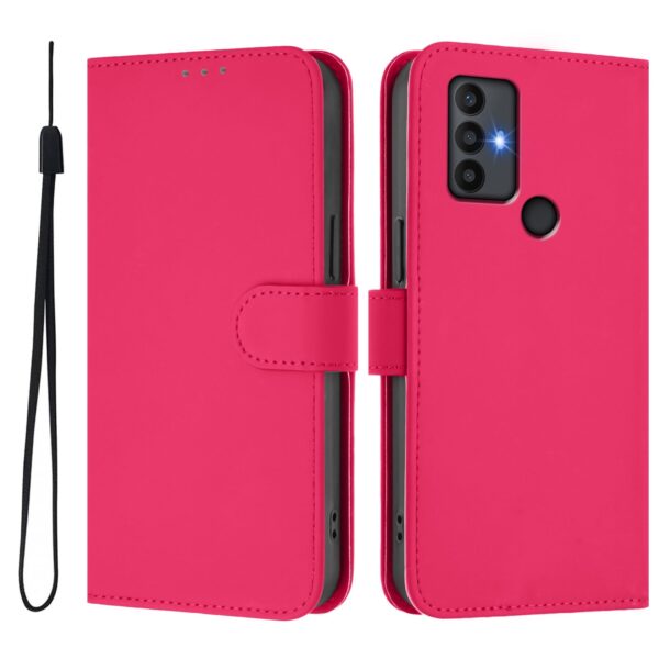 Tel1 TCL 306 / 305 / 30 SE / 30 E Skin Feel Solid Color Θήκη Βιβλίο - Rose Red