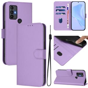 Tel1 TCL 306 / 305 / 30 SE / 30 E Skin Feel Solid Color Θήκη Βιβλίο - Purple