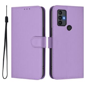 Tel1 TCL 306 / 305 / 30 SE / 30 E Skin Feel Solid Color Θήκη Βιβλίο - Purple