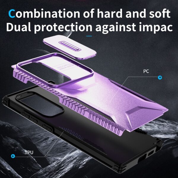 Forcell Samsung Galaxy S24 Ultra 5G Sliding Camshield Θήκη Σκληρή - Purple