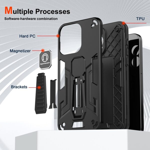 Forcell Samsung Galaxy S24 Plus 5G Shockproof Holder Θήκη Σκληρή - Black
