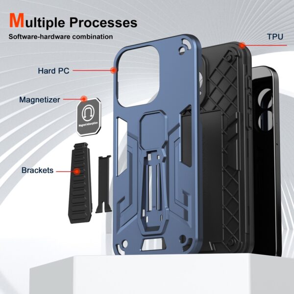 Forcell Samsung Galaxy S24 Ultra 5G Shockproof Holder Θήκη Σκληρή - Blue