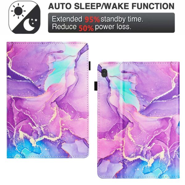 Θήκη Lenovo Tab M10 X605 / X505 Μωβ Marble Litchi Smart Tablet Case Purple