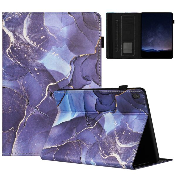 Θήκη Lenovo Tab M10 X605 / X505 Μωβ Σκούρο Marble Litchi Smart Tablet Case Purple Dark
