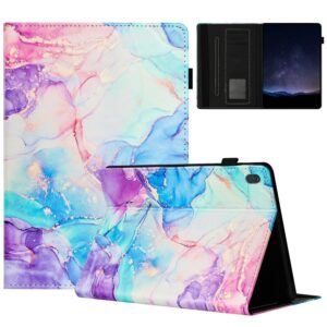 Θήκη Lenovo Tab M10 X605 / X505 Μωβ-Μπλε Marble Litchi Smart Tablet Case Purple Blue