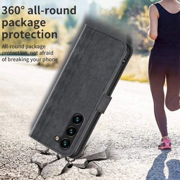 Tel1 Samsung Galaxy S24 5G / S25 5G Plaid Εmbossed Θήκη Βιβλίο - Black