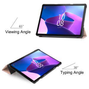 Θήκη Lenovo Tab M10 10.1" (3rd Gen) Ροζ-Χρυσό Custer Texture 3-Fold Holder Tablet Case Rose Gold