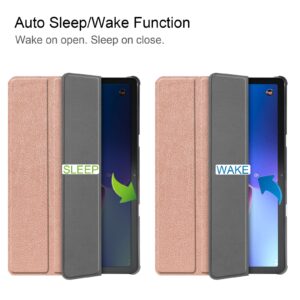 Θήκη Lenovo Tab M10 10.1" (3rd Gen) Ροζ-Χρυσό Custer Texture 3-Fold Holder Tablet Case Rose Gold