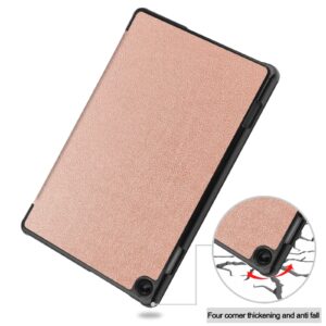 Θήκη Lenovo Tab M10 10.1" (3rd Gen) Ροζ-Χρυσό Custer Texture 3-Fold Holder Tablet Case Rose Gold