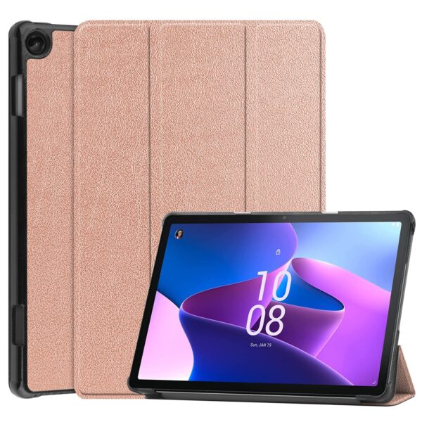 Θήκη Lenovo Tab M10 10.1" (3rd Gen) Ροζ-Χρυσό Custer Texture 3-Fold Holder Tablet Case Rose Gold