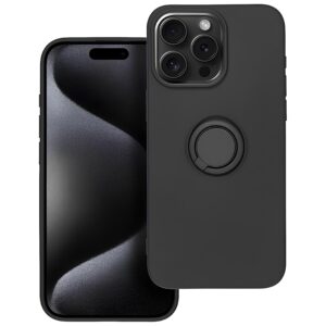 Forcell iPhone 16 Pro Max Ring Θήκη Σιλικόνης - Black