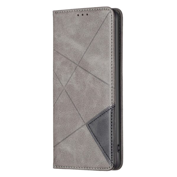 Tel1 Honor X6b Rhombus Texture Magnetic Θήκη Βιβλίο - Grey