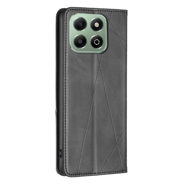 Tel1 Honor X6b Rhombus Texture Magnetic Θήκη Βιβλίο - Black