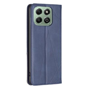 Tel1 Honor X6b Rhombus Texture Magnetic Θήκη Βιβλίο - Blue