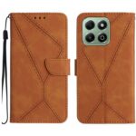 Tel1 Honor X6b Stitching Embossed Θήκη Βιβλίο - Brown