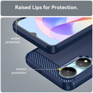 Forcell Honor X7Β 4G / X7B 5G / Honor 90 Carbon Fiber Θήκη Σιλικόνης - Blue