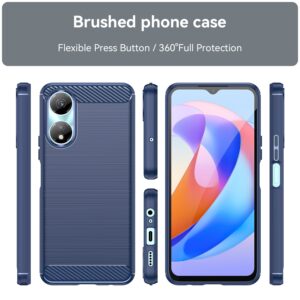Forcell Honor X7Β 4G / X7B 5G / Honor 90 Carbon Fiber Θήκη Σιλικόνης - Blue