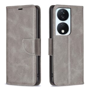 Tel1 Honor X7Β 4G / X7B 5G / Honor 90 Retro Lambskin Pure Color Θήκη Βιβλίο - Grey