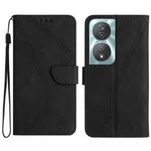 Tel1 Honor X7Β 4G / X7B 5G / Honor 90 Stitching Embossed Θήκη Βιβλίο - Black