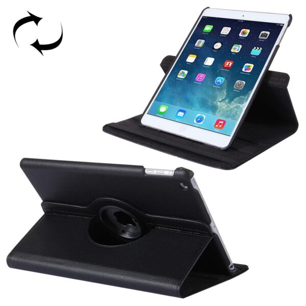 Apple iPad 9.7" 2017 / 2018 Θήκη Μαύρη Litchi Texture Horizontal Flip 360 Degrees Rotation Case Black