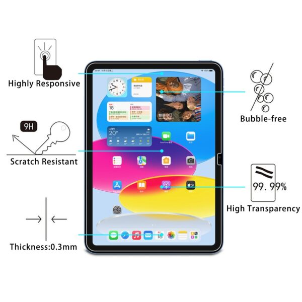 Apple iPad 10.9' 2022 Προστατευτικό Τζαμάκι 9H 2.5D Explosion-proof Tempered Glass Film