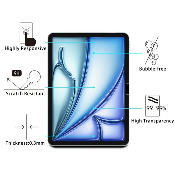 Apple iPad Air 11" 2024 Προστατευτικό Τζαμάκι 9H 2.5D Explosion-proof Tempered Glass Film