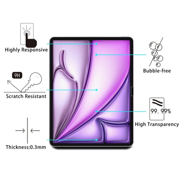 Apple iPad Air 13" 2024 Προστατευτικό Τζαμάκι 9H 2.5D Explosion-proof Tempered Glass Film