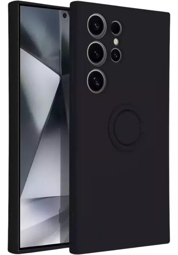 Forcell Samsung Galaxy S24 Ultra 5G Μαύρο Finger Grip Θήκη Σιλικόνης - Black