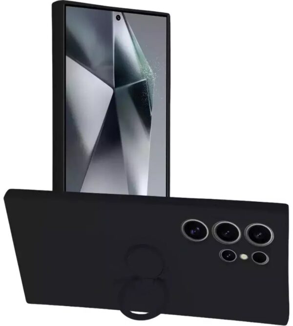 Forcell Samsung Galaxy S24 Ultra 5G Μαύρο Finger Grip Θήκη Σιλικόνης - Black