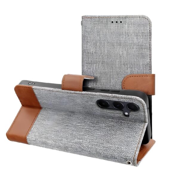 Tel1 Samsung Galaxy A35 5G Jeans Θήκη Βιβλίο - Grey Brown