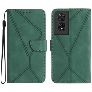 Tel1 TCL 505 Stitching Embossed Θήκη Βιβλίο - Green