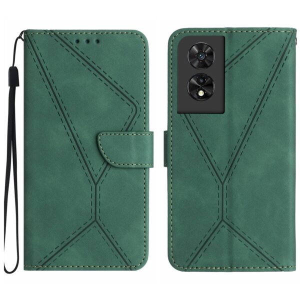 Tel1 TCL 505 Stitching Embossed Θήκη Βιβλίο - Green