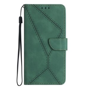 Tel1 TCL 505 Stitching Embossed Θήκη Βιβλίο - Green